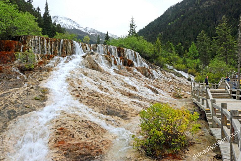 Waterfalls in Huanglong National Park Best Places To Visit in Sichuan in Summer